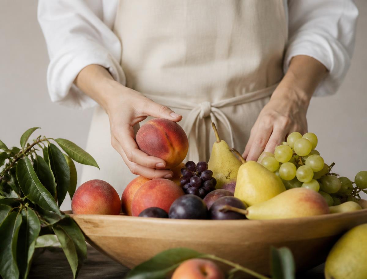 Selección manual de frutas de temporada